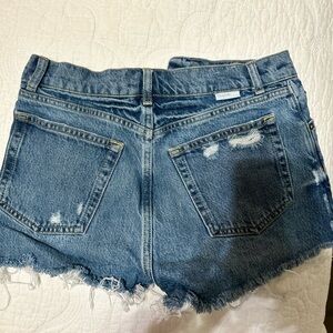 Boutique- Boyish Blue Denim Shorts Distressed High-Waisted